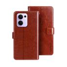 For OPPO Reno13 F 5G idewei Crazy Horse Texture Leather Phone Case(Brown) - 1