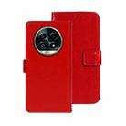 For Realme 13 Pro+ 5G idewei Crazy Horse Texture Leather Phone Case(Red) - 1