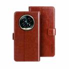 For Realme 13 Pro+ 5G idewei Crazy Horse Texture Leather Phone Case(Brown) - 1