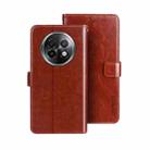 For Realme 13+ 5G idewei Crazy Horse Texture Leather Phone Case(Brown) - 1