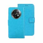 For Realme 13+ 5G idewei Crazy Horse Texture Leather Phone Case(Sky Blue) - 1