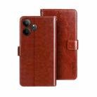 For Realme GT 6 5G Taiwan, China idewei Crazy Horse Texture Leather Phone Case(Brown) - 1