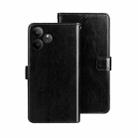 For Realme GT 6 5G Taiwan, China idewei Crazy Horse Texture Leather Phone Case(Black) - 1