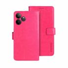 For Realme GT 6 5G Taiwan, China idewei Crazy Horse Texture Leather Phone Case(Rose Red) - 1