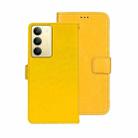 For Realme 14x idewei Crazy Horse Texture Leather Phone Case(Yellow) - 1