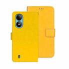 For ZTE Blade A33S idewei Crazy Horse Texture Leather Phone Case(Yellow) - 1