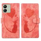 For Xiaomi Poco C65 / Redmi 13C 4G/5G Pen Heart Cat Embossed Leather Phone Case(Orange) - 1