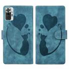 For Xiaomi Redmi Note 10 Pro Pen Heart Cat Embossed Leather Phone Case(Blue) - 1