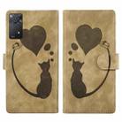 For Xiaomi Redmi Note 11 Pro 5G Pen Heart Cat Embossed Leather Phone Case(Apricot) - 1