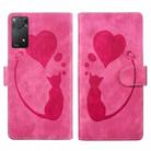 For Xiaomi Redmi Note 11 Pro 5G Pen Heart Cat Embossed Leather Phone Case(Pink) - 1