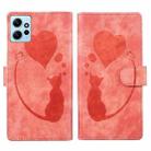 For Xiaomi Redmi Note 12 4G Global Pen Heart Cat Embossed Leather Phone Case(Orange) - 1