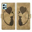 For Xiaomi Redmi Note 12 4G Global Pen Heart Cat Embossed Leather Phone Case(Apricot) - 1