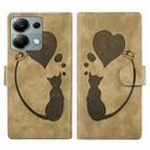 For Xiaomi Redmi Note 13 Pro 4G Pen Heart Cat Embossed Leather Phone Case(Apricot) - 1