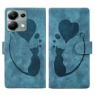 For Xiaomi Redmi Note 13 Pro 4G Pen Heart Cat Embossed Leather Phone Case(Blue) - 1