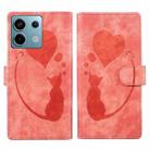 For Xiaomi Redmi Note 13 Pro 5G Pen Heart Cat Embossed Leather Phone Case(Orange) - 1