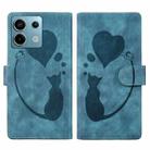 For Xiaomi Redmi Note 13 Pro 5G Pen Heart Cat Embossed Leather Phone Case(Blue) - 1