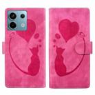 For Xiaomi Redmi Note 13 Pro 5G Pen Heart Cat Embossed Leather Phone Case(Pink) - 1