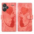 For Xiaomi Redmi Note 13 Pro+ Pen Heart Cat Embossed Leather Phone Case(Orange) - 1