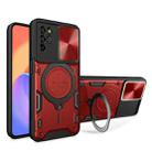 For ZTE Blade V30 Vita CD Texture Sliding Camshield Magnetic Holder Phone Case(Red) - 1