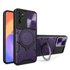 For ZTE Blade V30 Vita CD Texture Sliding Camshield Magnetic Holder Phone Case(Purple) - 1