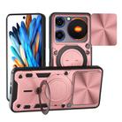 For ZTE nubia Music CD Texture Sliding Camshield Magnetic Holder Phone Case(Pink) - 1