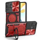 For ZTE Axon 50 Lite 4G CD Texture Sliding Camshield Magnetic Holder Phone Case(Red) - 1