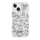 For iPhone 15 Cartoon Film Craft Hard PC Phone Case(Sketch Rabbit) - 1