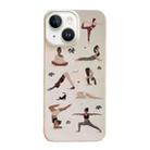 For iPhone 15 Cartoon Film Craft Hard PC Phone Case(Yoga) - 1