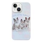 For iPhone 15 Cartoon Film Craft Hard PC Phone Case(Three Cute Cats) - 1