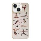 For iPhone 15 Plus Cartoon Film Craft Hard PC Phone Case(Yoga) - 1