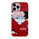 For iPhone 15 Pro Cartoon Film Craft Hard PC Phone Case(Cat) - 1