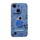 For iPhone 15 Liquid Silicone Straight Side Phone Case(Blue Astronaut) - 1