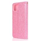 For iPhone 12 Pro Max Glitter Powder Horizontal Flip Leather Case with Card Slots & Holder & Photo Frame & Wallet & Lanyard(Pink) - 3
