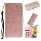 For Samsung Galaxy A21s Glitter Powder Horizontal Flip Leather Case with Card Slots & Holder & Photo Frame & Wallet & Lanyard(Rose Gold) - 1