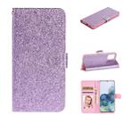 For Samsung Galaxy Note20 Glitter Powder Horizontal Flip Leather Case with Card Slots & Holder & Photo Frame & Wallet & Lanyard(Purple) - 1