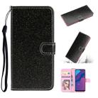 For Huawei P Smart 2020 Glitter Powder Horizontal Flip Leather Case with Card Slots & Holder & Photo Frame & Wallet & Lanyard(Black) - 1