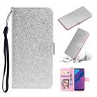 For Huawei P Smart 2020 Glitter Powder Horizontal Flip Leather Case with Card Slots & Holder & Photo Frame & Wallet & Lanyard(Silver) - 1