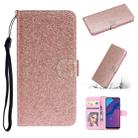 For Huawei P Smart 2020 Glitter Powder Horizontal Flip Leather Case with Card Slots & Holder & Photo Frame & Wallet & Lanyard(Rose Gold) - 1