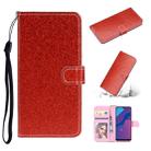 For Huawei P Smart 2020 Glitter Powder Horizontal Flip Leather Case with Card Slots & Holder & Photo Frame & Wallet & Lanyard(Red) - 1