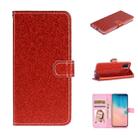 For Huawei Y5p Glitter Powder Horizontal Flip Leather Case with Card Slots & Holder & Photo Frame & Wallet & Lanyard(Red) - 1