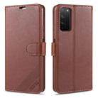 For Huawei Honor X10 5G AZNS Sheepskin Texture Horizontal Flip Leather Case with Holder & Card Slots & Wallet(Brown) - 1