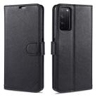 For Huawei Honor X10 5G AZNS Sheepskin Texture Horizontal Flip Leather Case with Holder & Card Slots & Wallet(Black) - 1