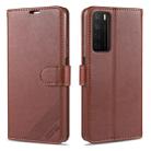 For Huawei Honor Play4 AZNS Sheepskin Texture Horizontal Flip Leather Case with Holder & Card Slots & Wallet(Brown) - 1