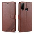 For Huawei Honor Play 4T AZNS Sheepskin Texture Horizontal Flip Leather Case with Holder & Card Slots & Wallet(Brown) - 1