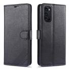 For Oppo Reno4 / Reno4 Pro AZNS Sheepskin Texture Horizontal Flip Leather Case with Holder & Card Slots & Wallet(Black) - 1