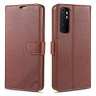 For Xiaomi Mi Note 10 Lite AZNS Sheepskin Texture Horizontal Flip Leather Case with Holder & Card Slots & Wallet(Brown) - 1