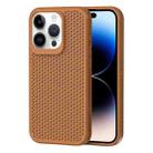 For iPhone 14 Pro Heat Dissipation Phone Case(Brown) - 1