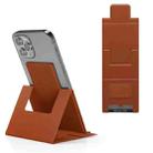 PU Leather Ultra Thin Folding Phone Holder(Brown) - 1