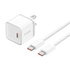 Baseus GaN5 20W mini USB-C / Type-C Gallium Nitride Fast Charger, US Plug(Moon White) - 1