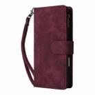 For iPhone 16 Pro Multifunctional Multi-Card Wallet Phone Leather Case(Wine Red) - 2